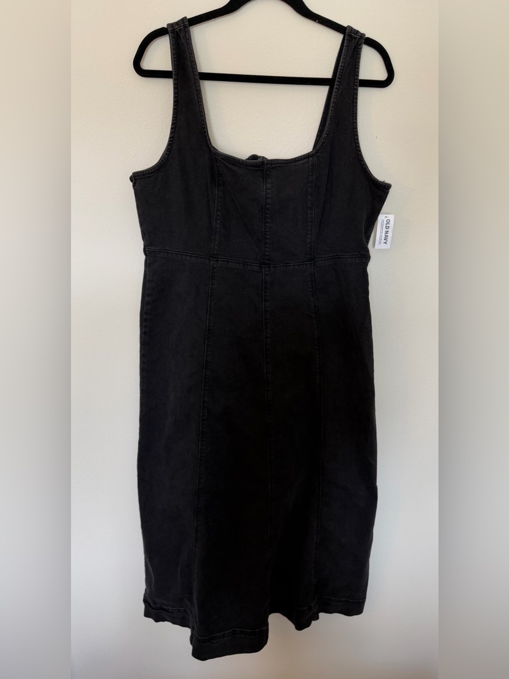 NWT Old Navy Black Denim Midi Dress Size Large